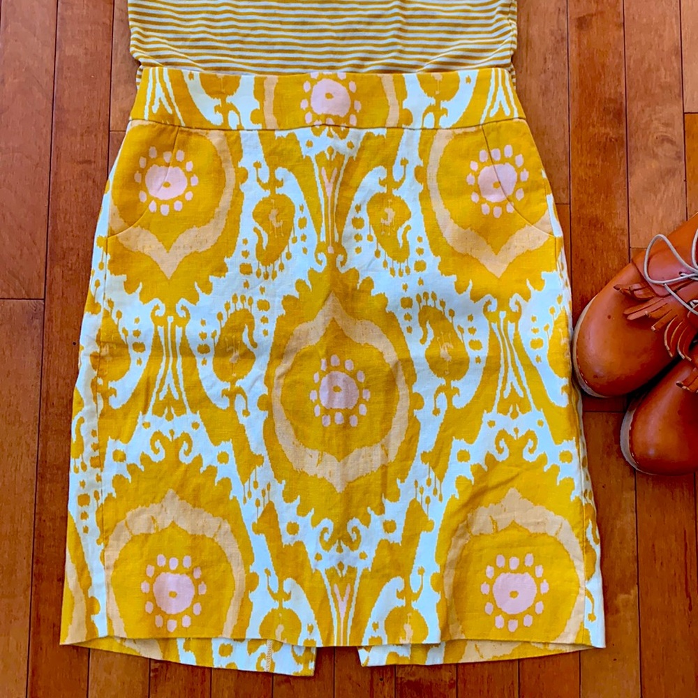 J Crew 100% Linen Skirt 8